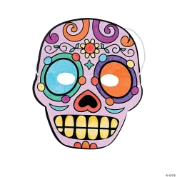 Colour Your Own Day Of The Dead Masks - 12 pk