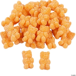 Sugar Coated Tangerine Gummy Teddy Bear Candy-100Pk
