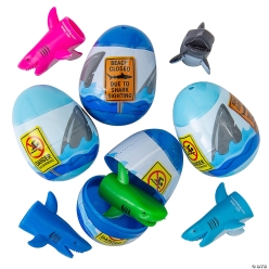 Shark Finger Puppet Filled Jumbo Easter Eggs-12Pk