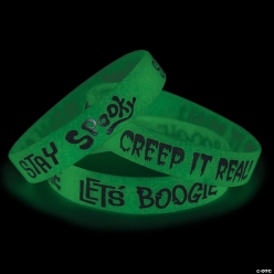Glow-in-the-Dark Halloween Rubber Bracelets-12Pk