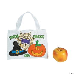 BULK Colour In Halloween Canvas Halloween Tote Bags 50PK