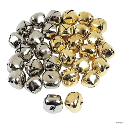 Metal Jumbo Goldtone & Silvertone Bells-48Pk