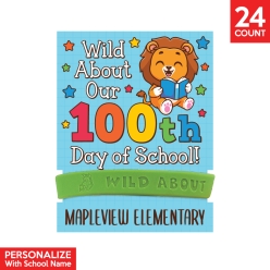 Custom 100th Day Bracelets & Cards 24PK