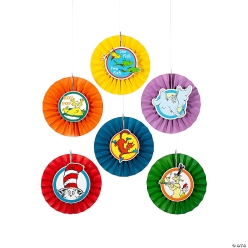 Dr. Seuss Hanging Paper Fans - 6Pk