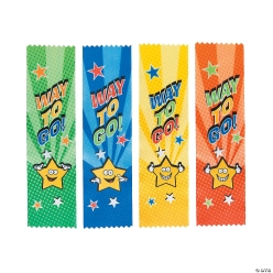 Satin Way 2 Go Award Ribbons - 12 Pk
