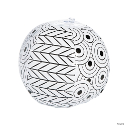 CYO Inflatable Doodle Beach Balls-12Pk
