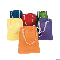 Bright Canvas Tote Bags - 12Pk