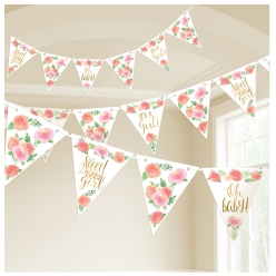 Floral Baby Shower 15 Foot Banner