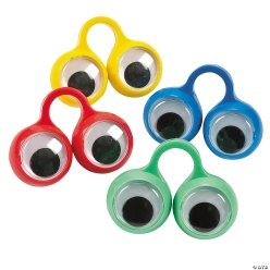 Wiggle Eye Finger Rings - 12 Pk