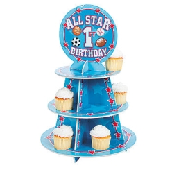 All Star 1st Birthday Cupcake Stand
