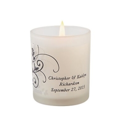 Personalized Black & White Wedding Votive Holders - 12 Pk