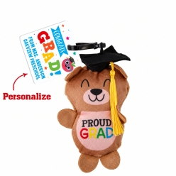 Personalized Elementary Grad Bear Backpack Clip w/ Tag