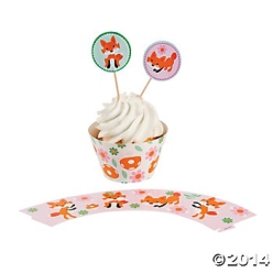 Woodland Fox Cupcake Wrappers and Picks - 100 Piece