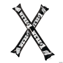 Black Team Spirit Boom Sticks - 12 Pairs