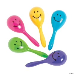 Mini Smiley Face Maracas - 72Pk
