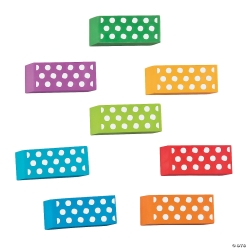 Dotted Beveled Rainbow Erasers - 24pk