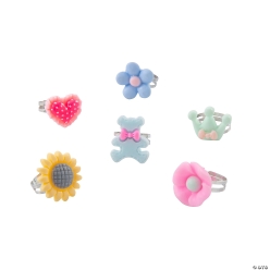 Bulk Cute Kids Rings - 48Pk