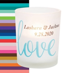 Personalized Love Script Votive Holders - 12 Pk
