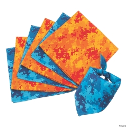 Pixelated Camouflage Bandanas - 12Pk