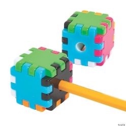Puzzle Cube Pencil Sharpeners - 12PK