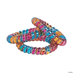Spiral Bright Iridescent Bracelet Fidget Toys - 12Pk