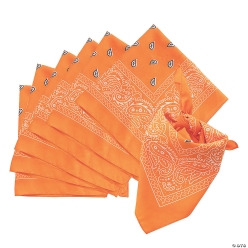 Classic Orange Bandanas - 12Pk