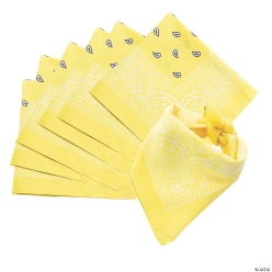 Classic Yellow Bandanas - 12Pk