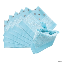 Classic Light Blue Bandanas - 12Pk
