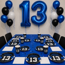 13th Birthday Blue Official Teenager Party Kit for 10