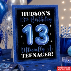 13th Birthday Blue Personalized 14