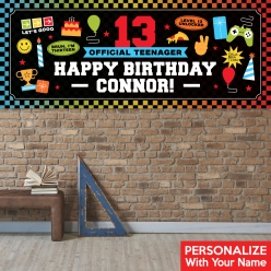 Official Teenager 13th Birthday PERSONALIZED Giant Vinyl Banner