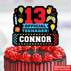 Official Teenager 13th Birthday PERSONALIZED Cake Pick Topper