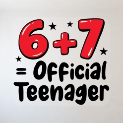 6 + 7 = Official Teenager Red 12