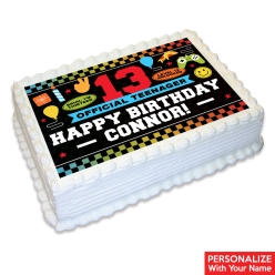 Official Teenager 13th Birthday Personalized Cake Edible Icing