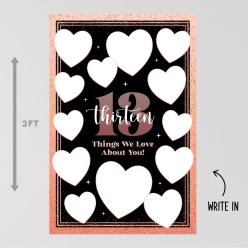 13 Things We Love About You Write-On Vinyl 3FT Vertical Banner