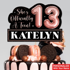 13th Birthday Girl PERSONALIZED Cake Pick Topper