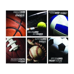Religious Sports Bible Verse Poster Set-6Pk