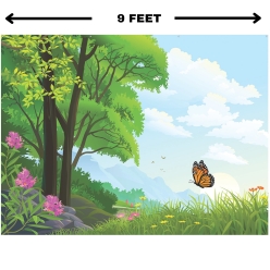 Zoom In VBS 9FT X 6FT Fabric Forest Edge Backdrop Banner