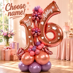 Sweet 16 Airfill Personalized Balloon Column Kit