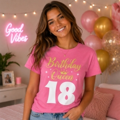 18th Birthday Queen Pink T-shirt
