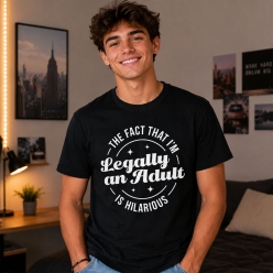 Hilarious Legally An Adult 18th Bday Black T-shirt