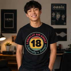 18th Birthday Legally An Adult Black T-shirt