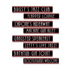 Gangster Street Sign Cutouts 4 Pk