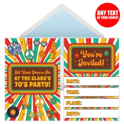 1970's PERSONALIZED Invitations - 8 Pk