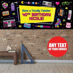 1980's Themed 40th PERSONALIZED Giant Vinyl Keepsake Banner