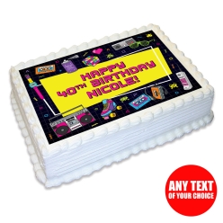 80's 40th Birthday Personalizable Edible Icing