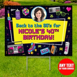 34% OFF: 1980s Party 40th PERSONALIZED PHOTO Big Yard Sign
