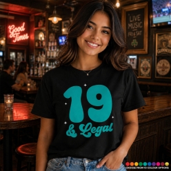 19 Legal Birthday Custom Colour Black T-shirt
