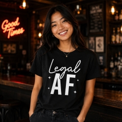Legal AF 19th Bday Black Tshirt
