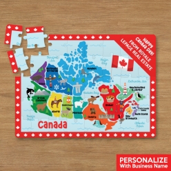 Custom 30pc Canada Day Map Puzzle w/ Business Name